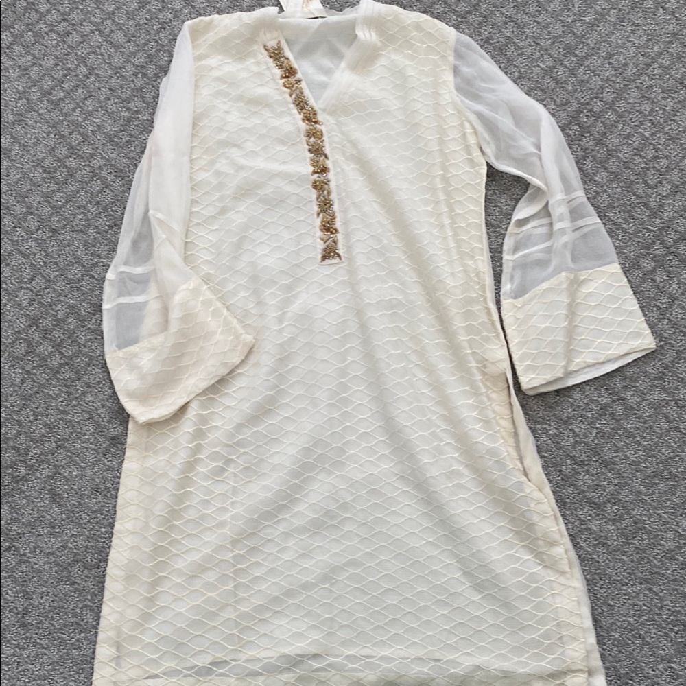 Cream agha noor shirt